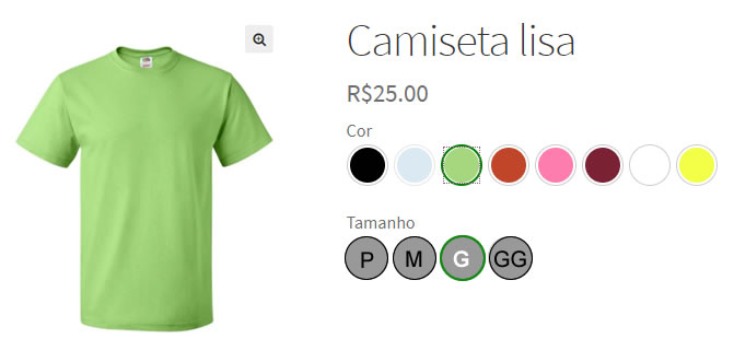 Plugin permite exibir cores (e imagens) para escolha de cores dos produtos